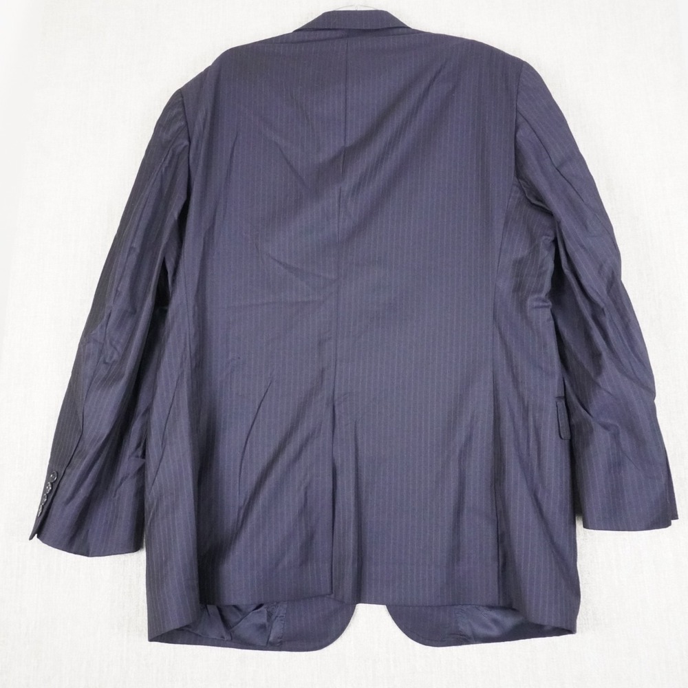 Jos A. Bank Blazer Mens 46L Blue Pinstriped Gold 100% Wool CentoCinquanta 150 - Picture 7 of 11